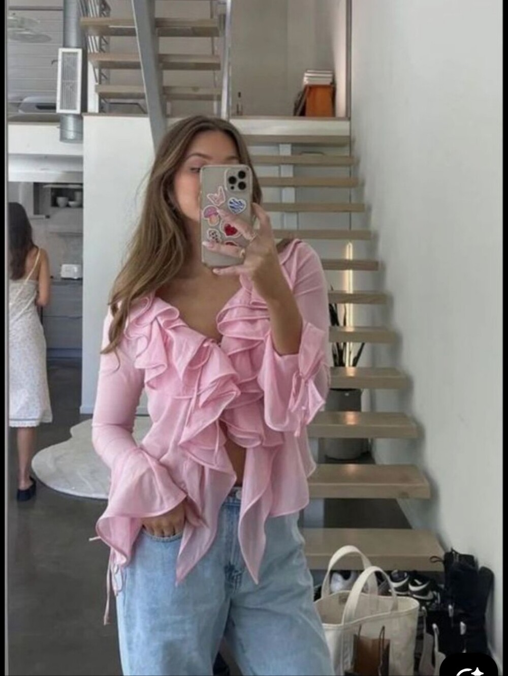 Pink Ruffle Blouse - Picture 4 of 8